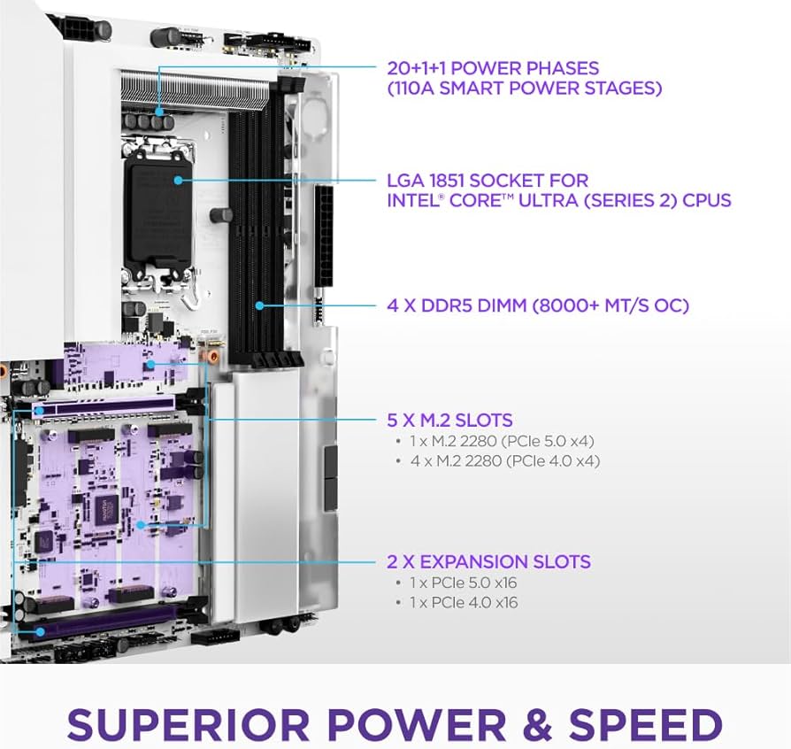 Amazon.com: NZXT N9 Z890 - Intel Z890 LGA 1851 ATX Gaming Amazon.com: NZXT N9 Z890 - Intel Z890 LGA 1851 ATX Gaming